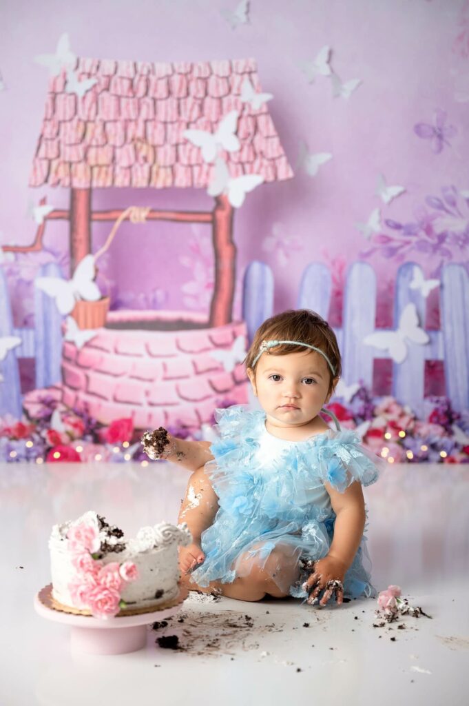 Nantucket Cake Smash Photo Shoot, First Birthday Cake Smash, Studio Portraits, Anastasia Cher