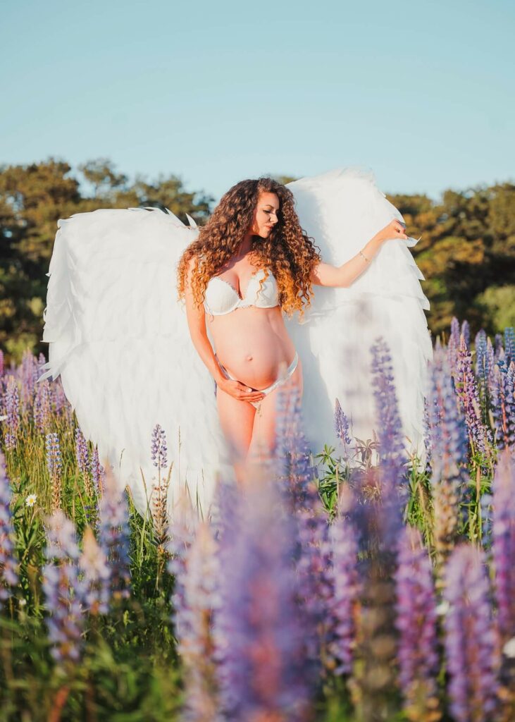 Nantucket Maternity Photographer, Nantucket Lupines Photo Session, Sunset Maternity Portraits, Anastasia Cher